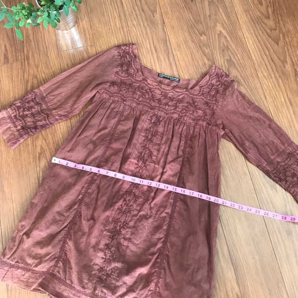 All Saints Brown Hobo Western Embroidered Dress Size 10 - Picture 7 of 7